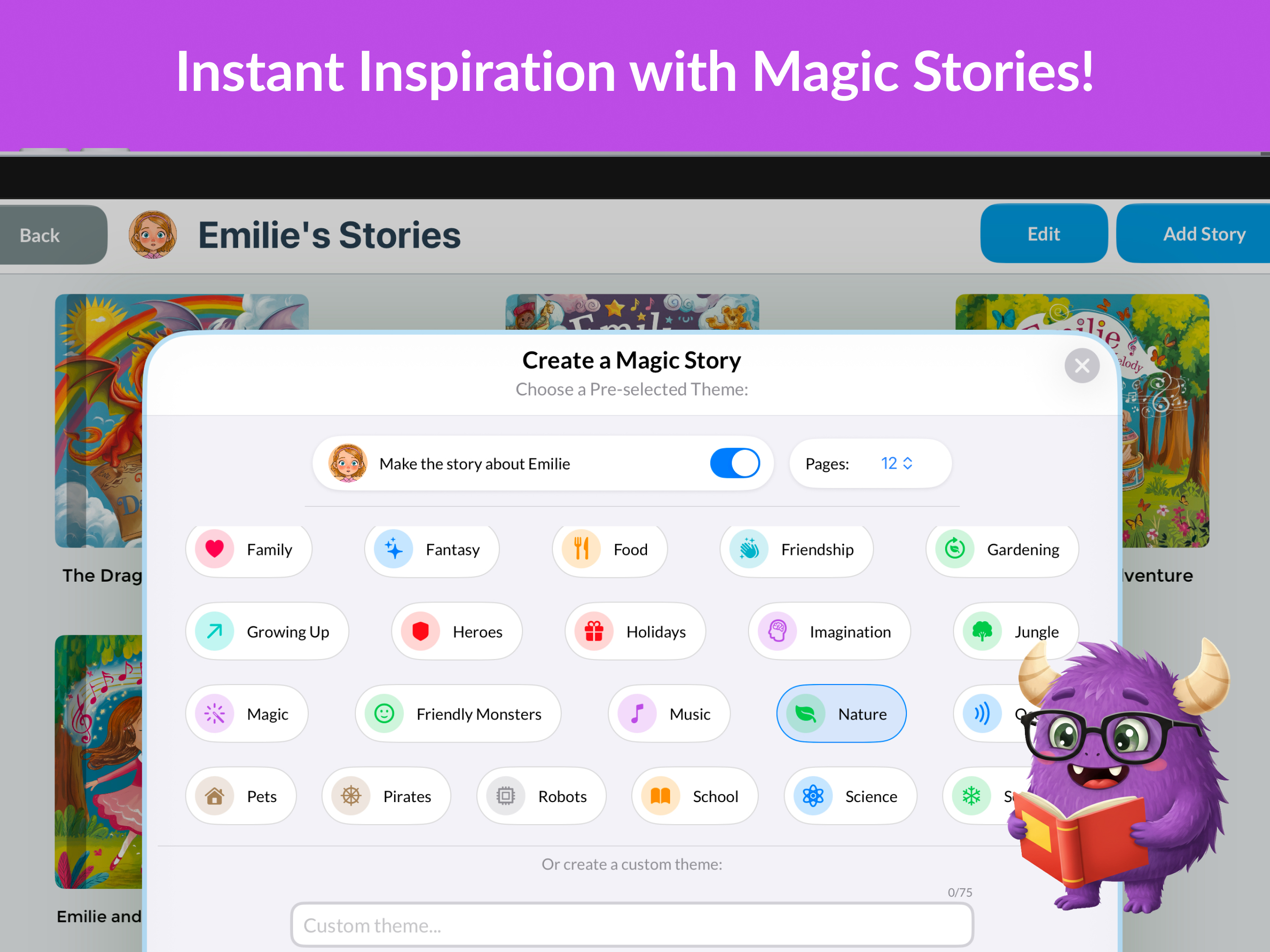Generate an unlimited creative universe of stories for endless creativity
